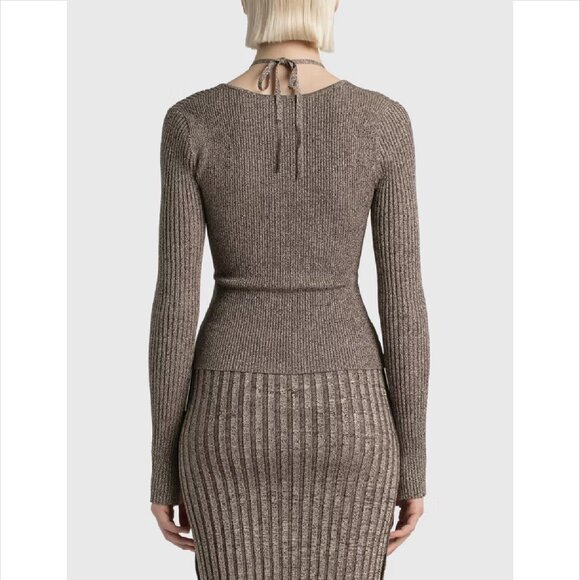 NWT Jonathan Simkhai Alexia Compact Rib Sweetheart Pullover - Picture 6 of 7